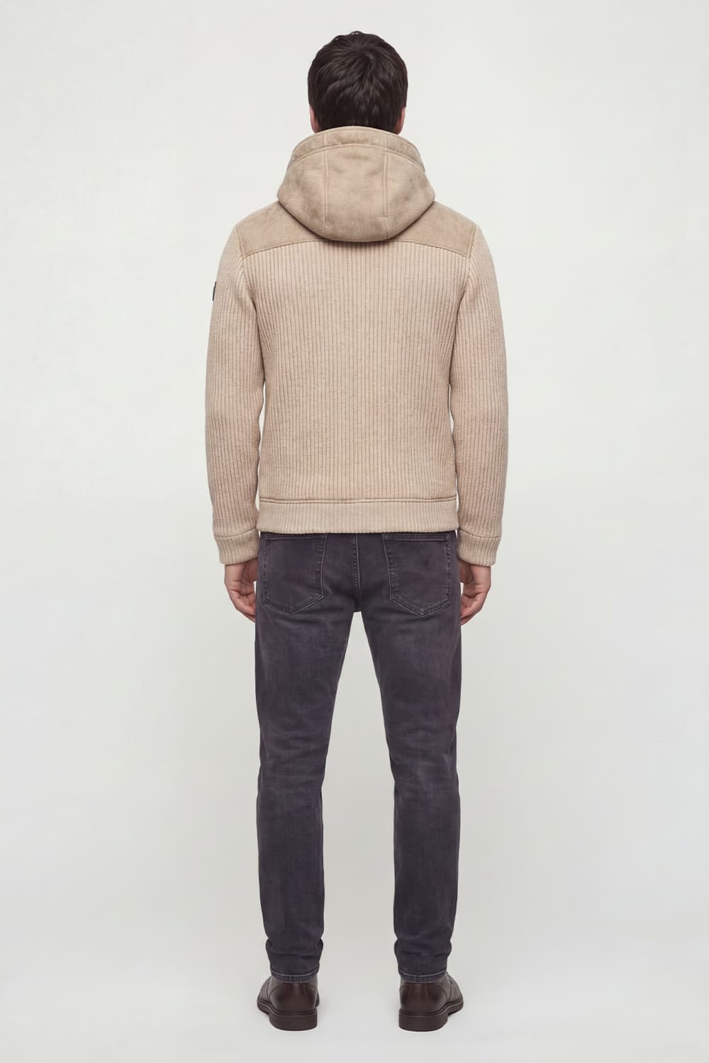 MEN'S DOUBLE-BREASTED CASHMERE MIXED COAT