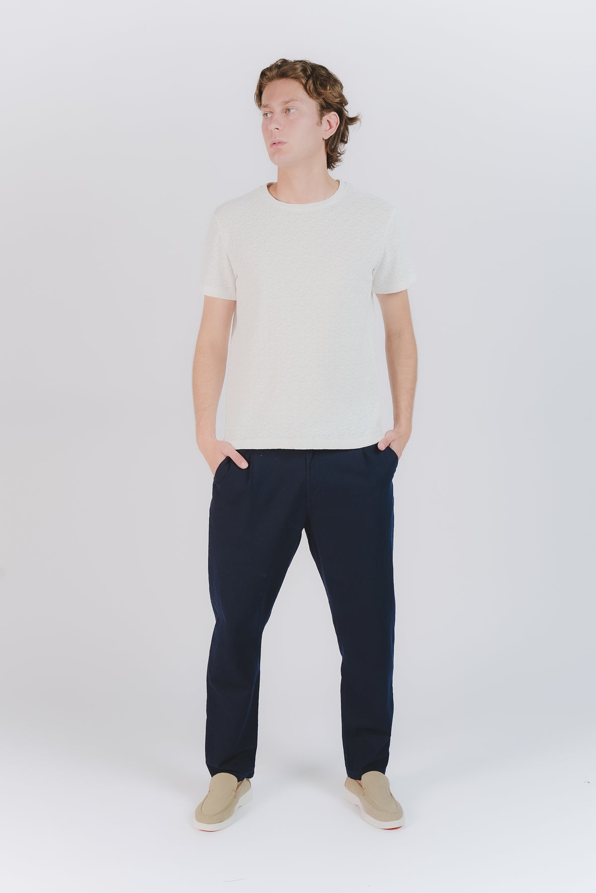 T-shirt Uomo Tramata Bianca man Barone firenze - 2