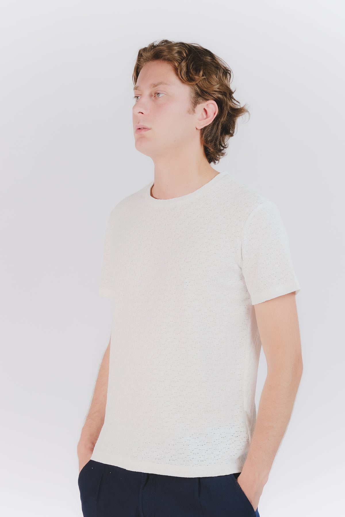 T-shirt Uomo Tramata Bianca man Barone firenze - 1