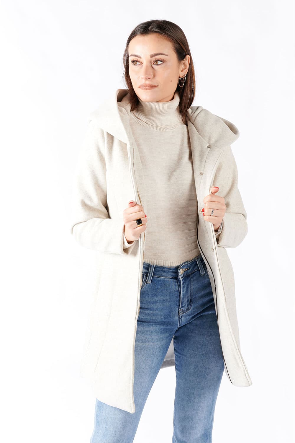 Cappotto Donna Con Cappuccio Made in Italy - Barone Firenze