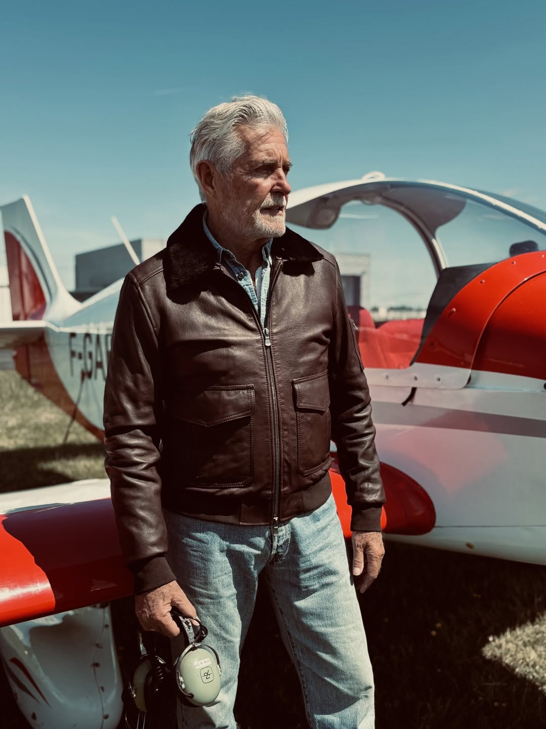 Aviator Dark Brown Leather Jacket