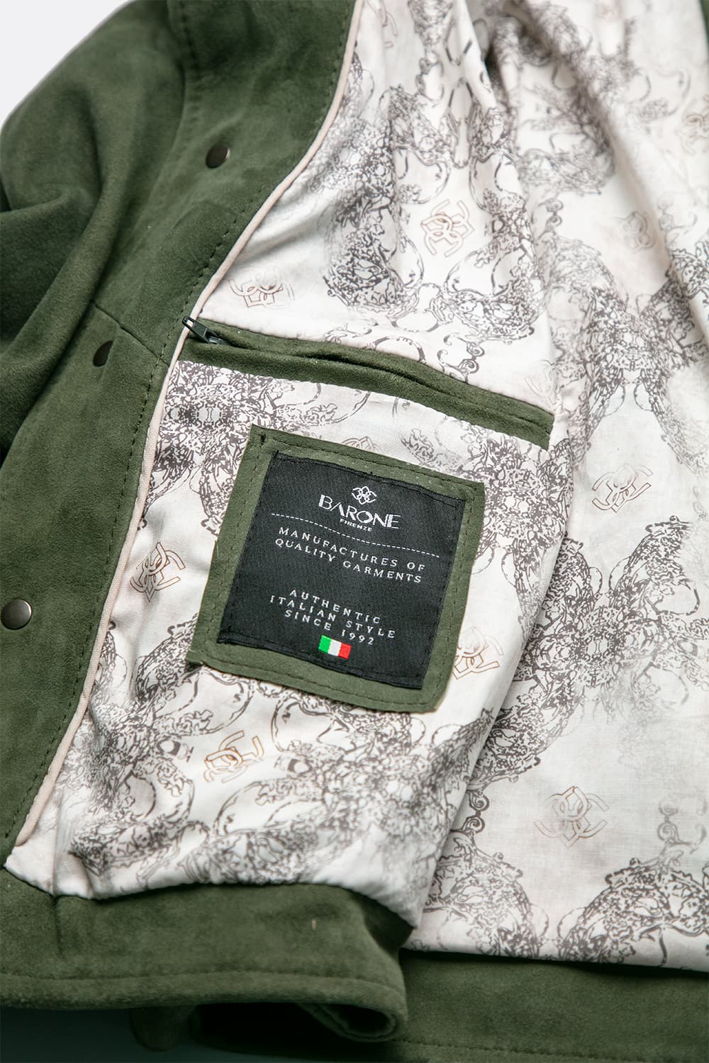 Ale camoscio verde 100% vera pelle Made in Italy - Barone Firenze