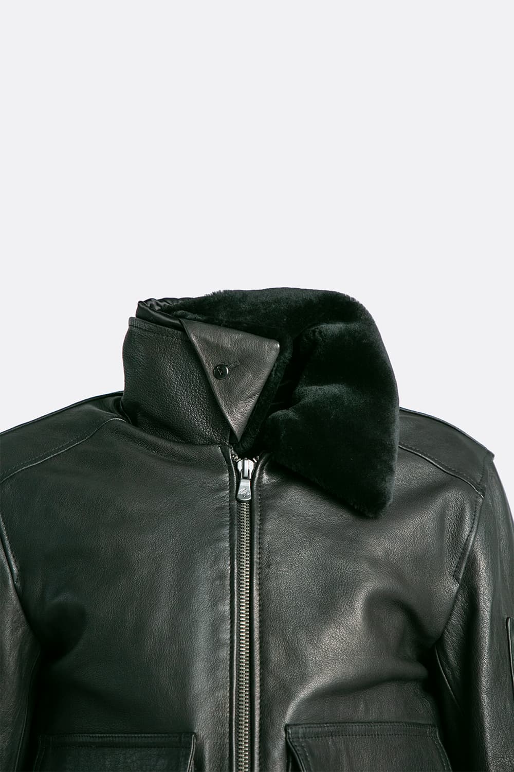 Giacca Aviatore pelle Nero 100% vera pelle Made in Italy - Barone Firenze