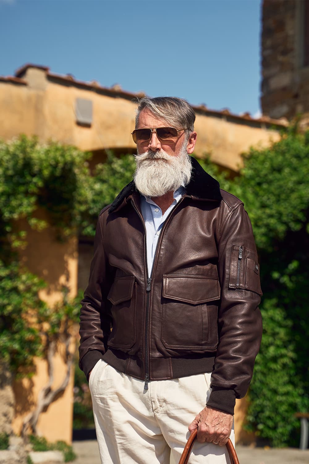Giacca Aviatore pelle Nero 100% vera pelle Made in Italy - Barone Firenze