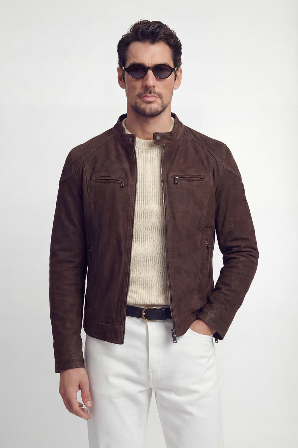 Elton Gold Oleato Testa di moro giacca uomo 100% vera pelle Made in Italy - Barone Firenze