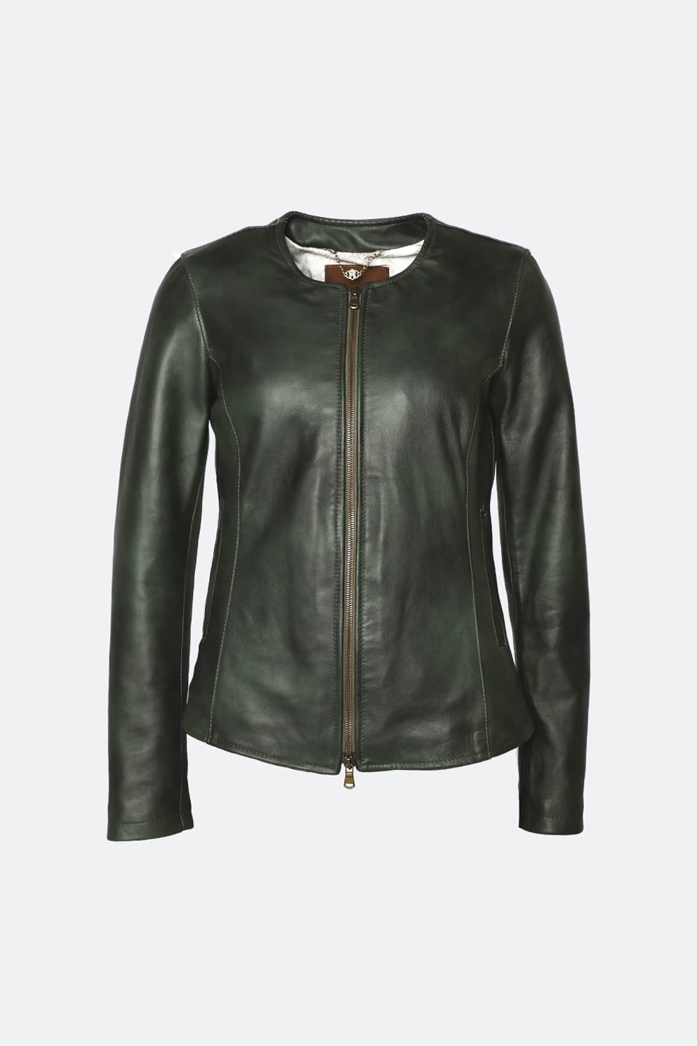 Irene Lungo Verde Giacca 100% vera pelle Made in Italy - Barone Firenze
