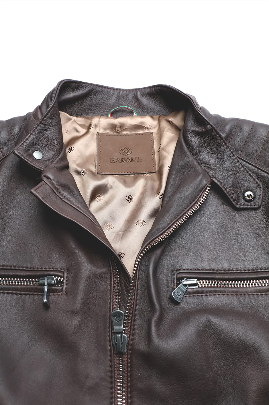 Michele Giacca di Pelle con Impunture 100% vera pelle Made in Italy - Barone Firenze