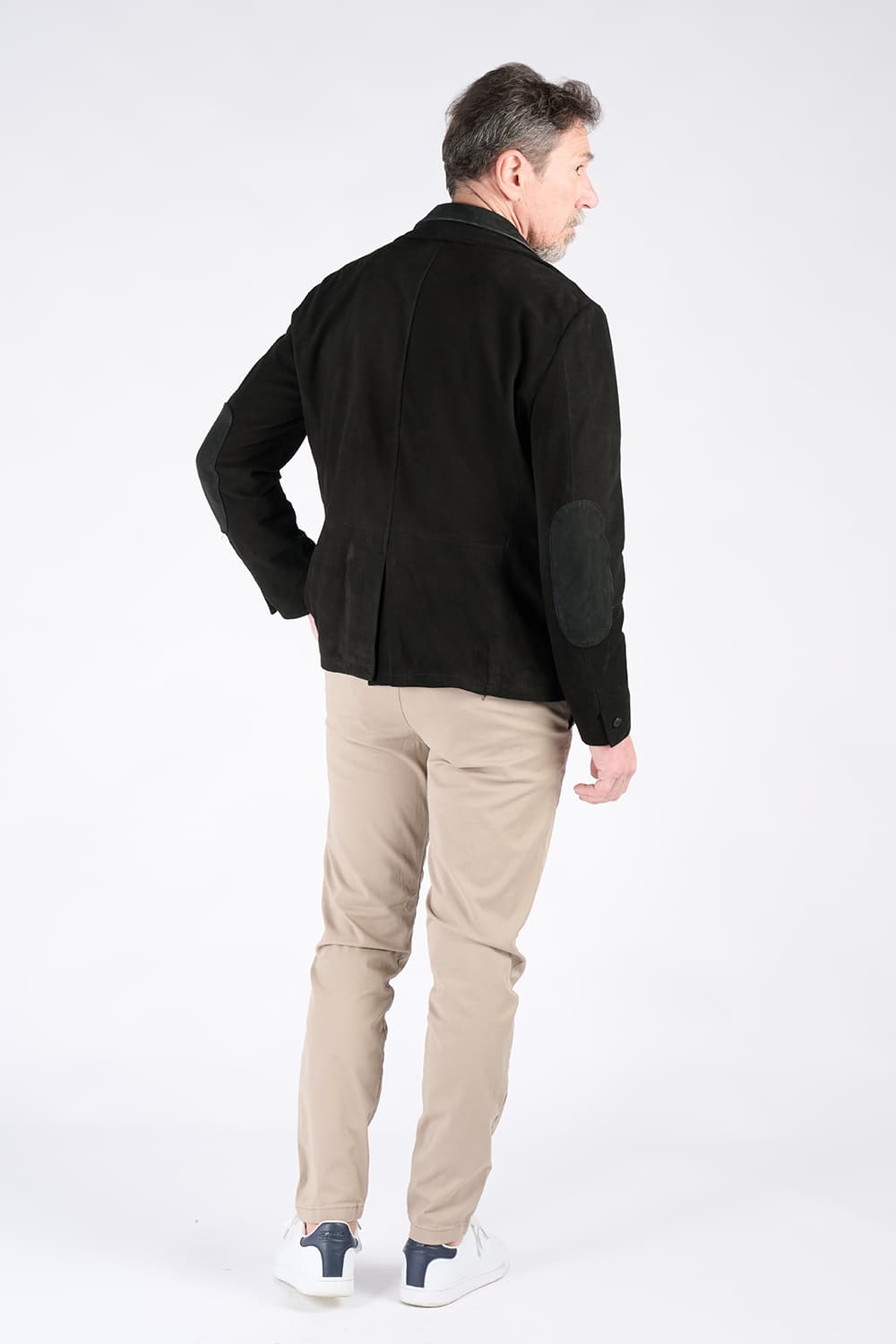 Giacca Renga nera 100% vera pelle Made in Italy - Barone Firenze