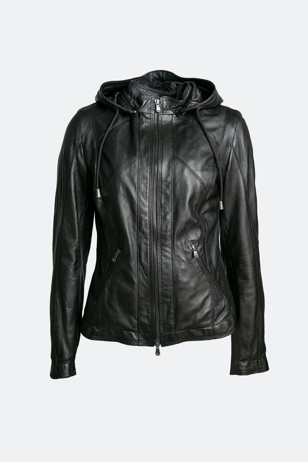 Sofia con Cappuccio giacca donna 100% vera pelle Made in Italy - Barone Firenze