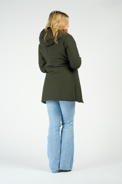 Women's Long Green Thermal Down Jacket