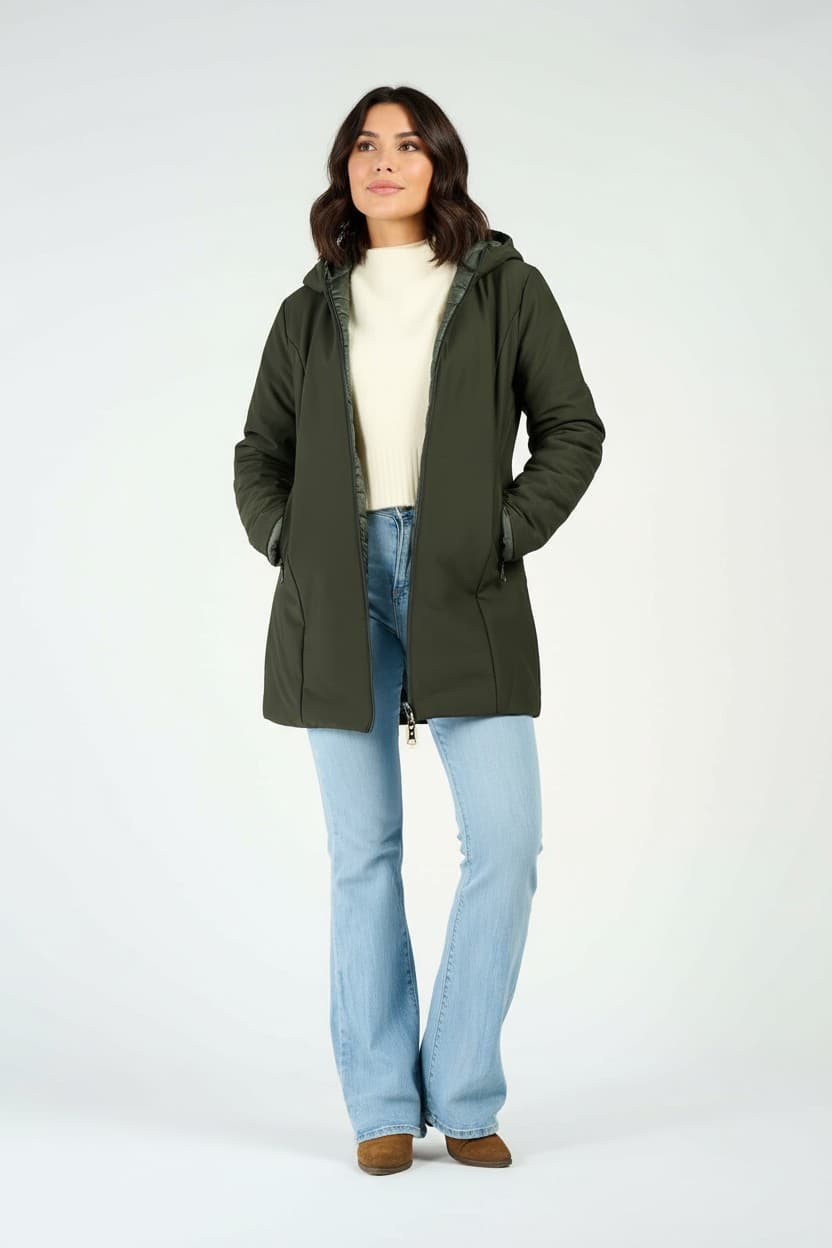 WOMEN'S LONG THERMAL DOWN JACKET donna Barone firenze - 3