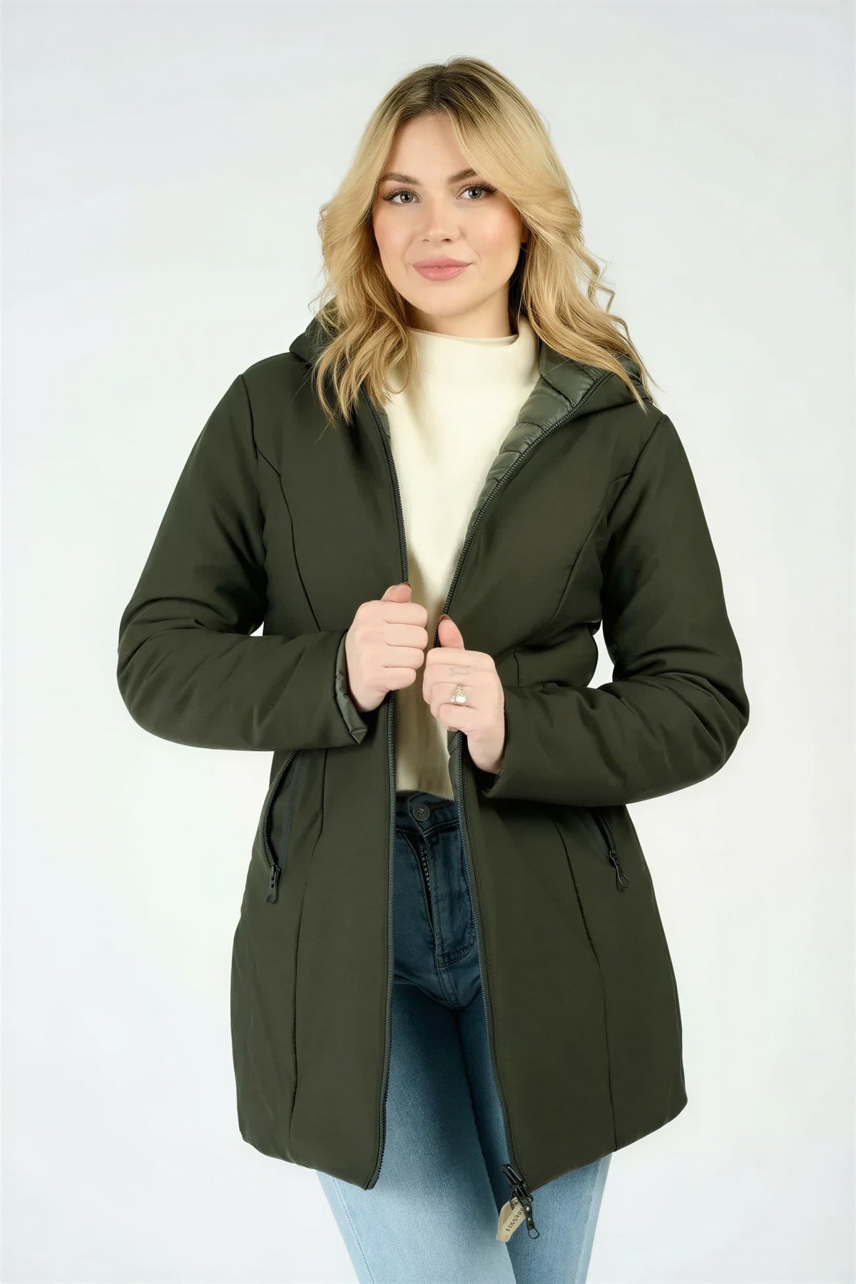 WOMEN'S LONG THERMAL DOWN JACKET donna Barone firenze - 1