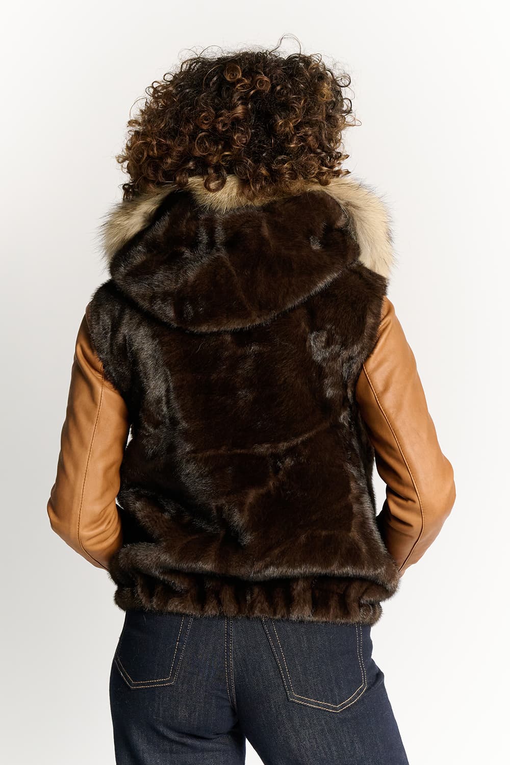 Valentina Chocolate Vest woman Barone firenze - 4