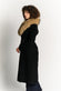 Black Coat with Fur Collar woman Barone firenze - 3