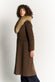 Chocolate Coat with Fur Collar woman Barone firenze - 3