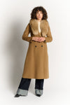 Camel Coat with Fur Collar woman Barone firenze - 2