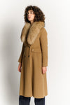 Camel Coat with Fur Collar woman Barone firenze - 3