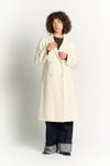 Cream Double-Breasted Alpaca Coat woman Barone firenze - 1