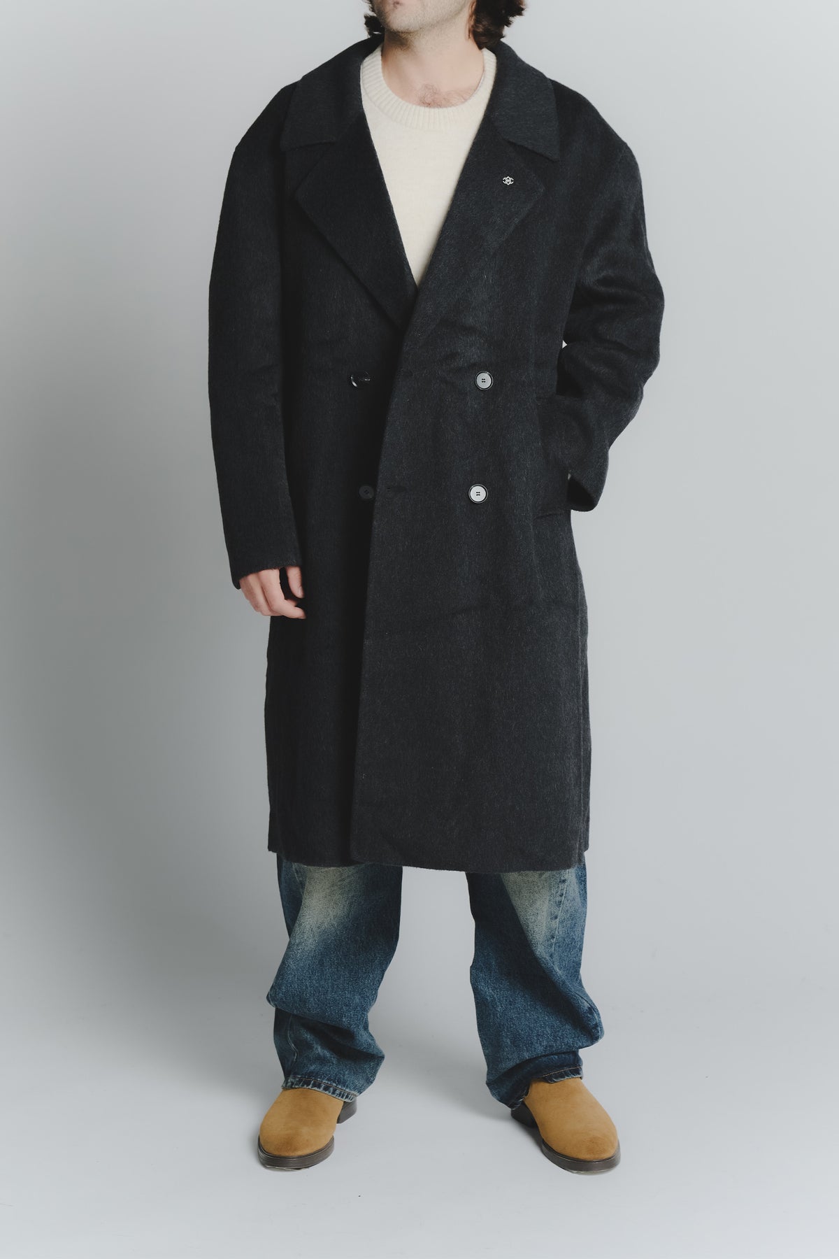 Cappotto Over Antracite Uomo man Barone firenze - 2