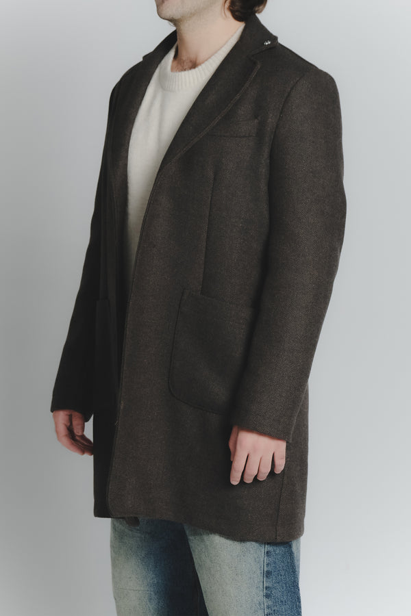 Cappotto Lungo Spigato Uomo man Barone firenze