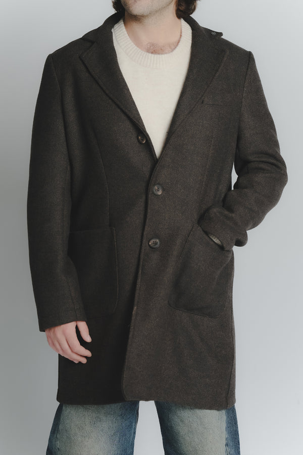 Cappotto Lungo Spigato Uomo man Barone firenze