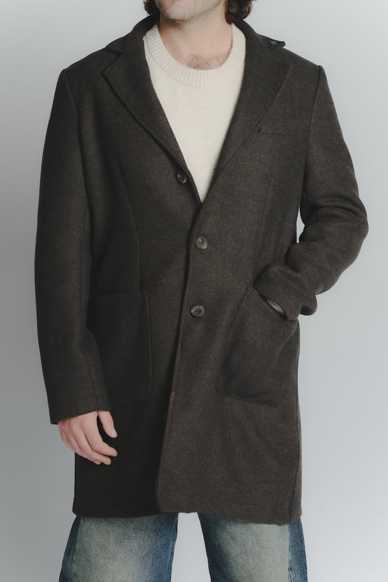 Cappotto Lungo Spigato Uomo man Barone firenze - 1