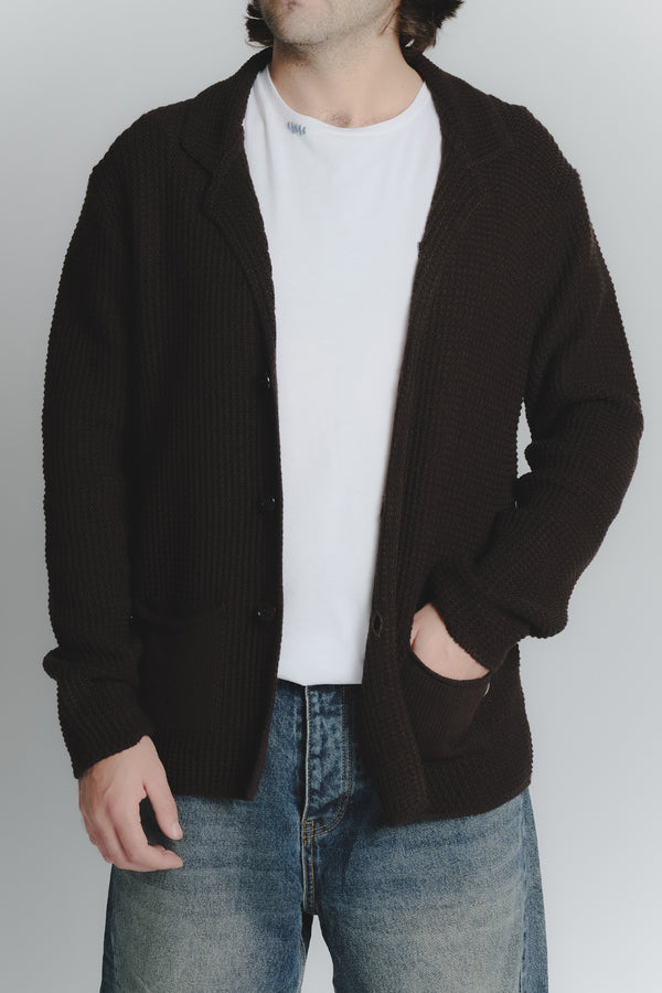 Cardigan Misto Lana Testa di Moro da Uomo man Barone firenze