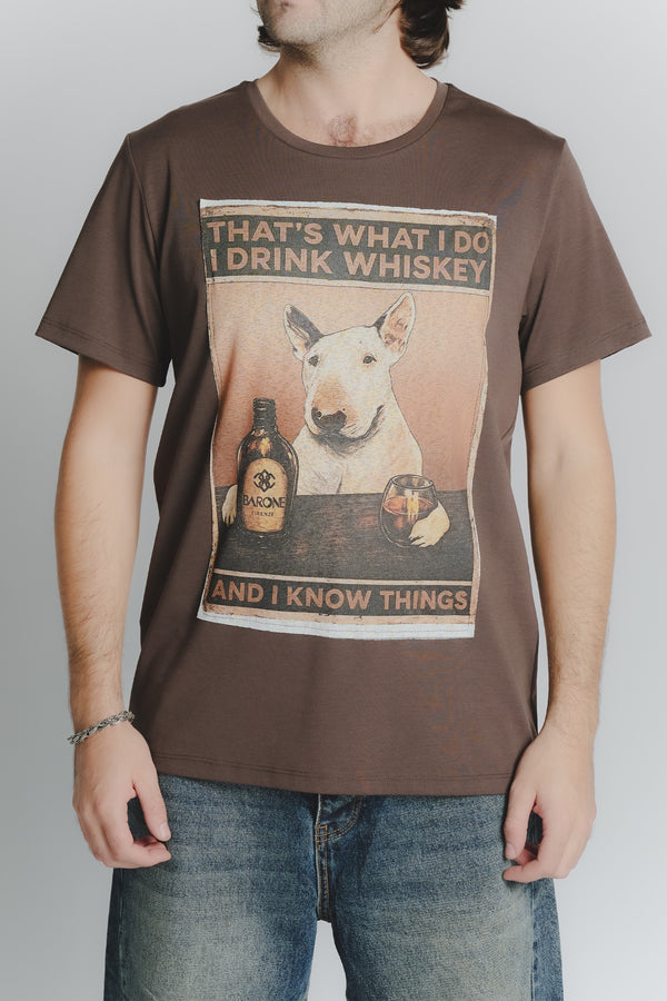T-Shirt Uomo Stampa Bull Terrier Cioccolato man Barone firenze