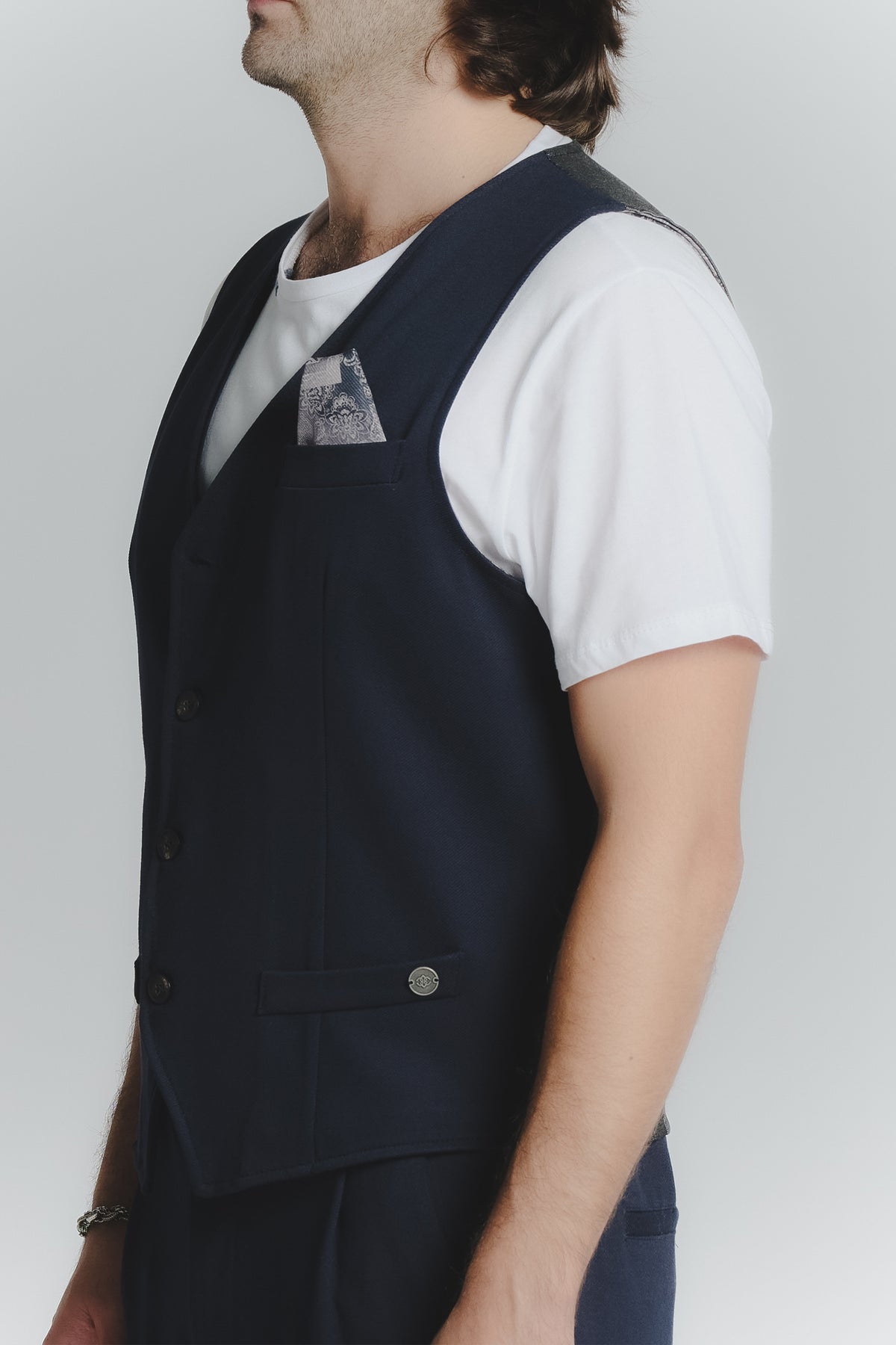Gilet Uomo Blu man Barone firenze - 3