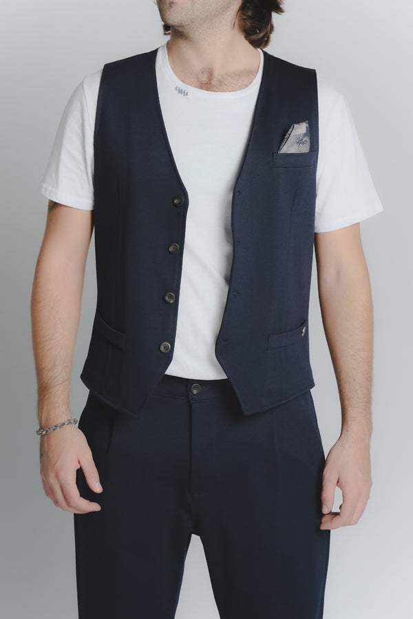Gilet Uomo Blu man Barone firenze