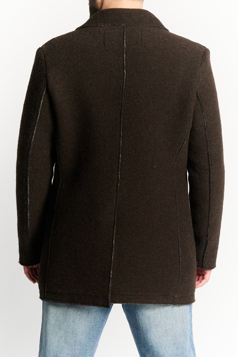 Men's Mixed Wool Double Breasted Coat uomo Barone firenze - 3
