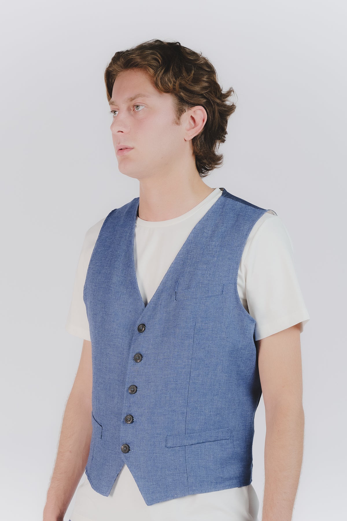 Gilet Uomo Melange Bluette man Barone firenze - 1