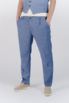 Pantaloni Eleganti Melange Bluette man Barone firenze - 1