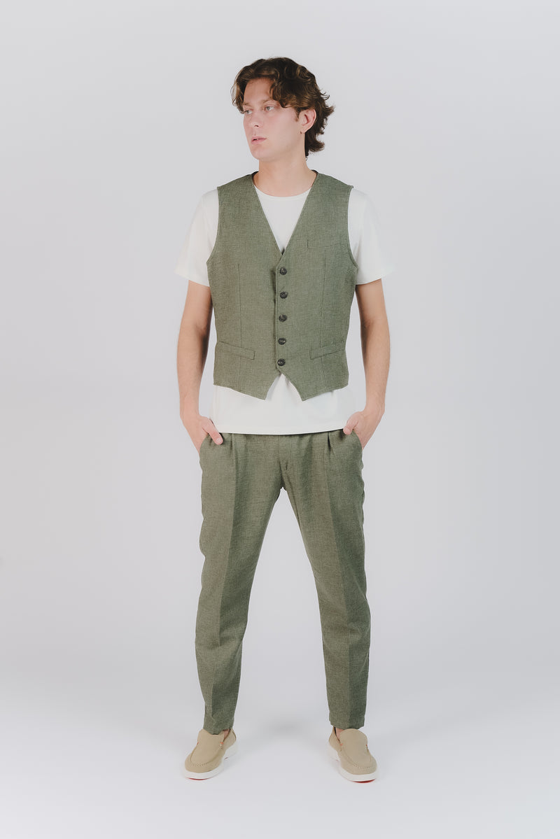 Gilet Uomo Melange Verde man Barone firenze - 3