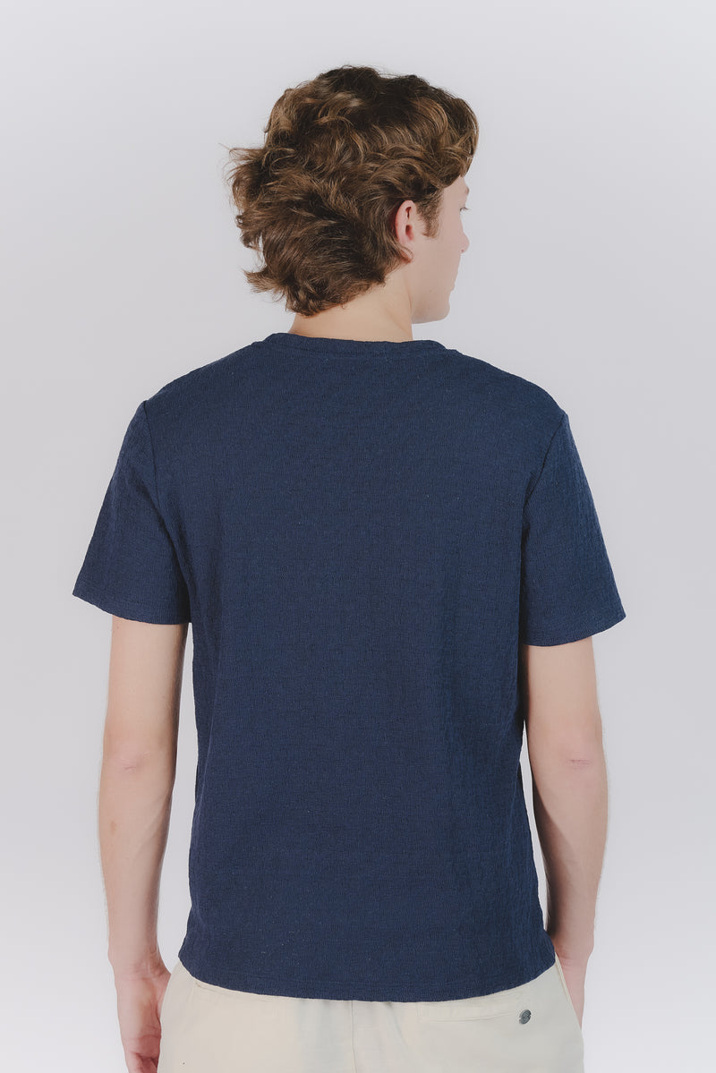 T-shirt Uomo Tramata Blu man Barone firenze - 4