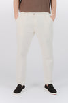 Pantaloni Lino con Bottone Panna man Barone firenze - 1