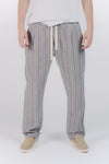Pantaloni Misto Cotone e Lino a Righe Blu man Barone firenze - 1