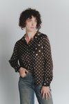 Camicia a Pois Testa di Moro Beige Donna woman Barone firenze - 1