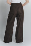 Pantalone Palazzo Gessato Cioccolato con Paillettes woman Barone firenze - 3