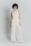 Gilet con Pieghe Panna Donna woman Barone firenze - 2