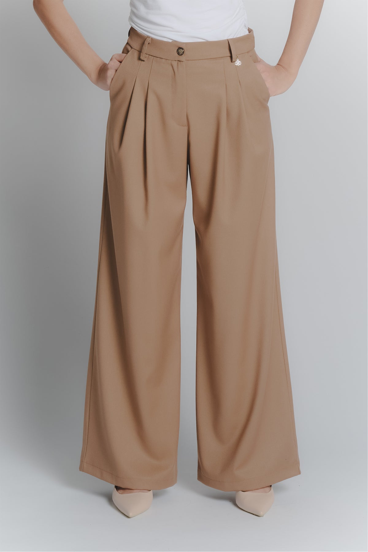 Pantalone Palazzo Cammello Donna woman Barone firenze - 1
