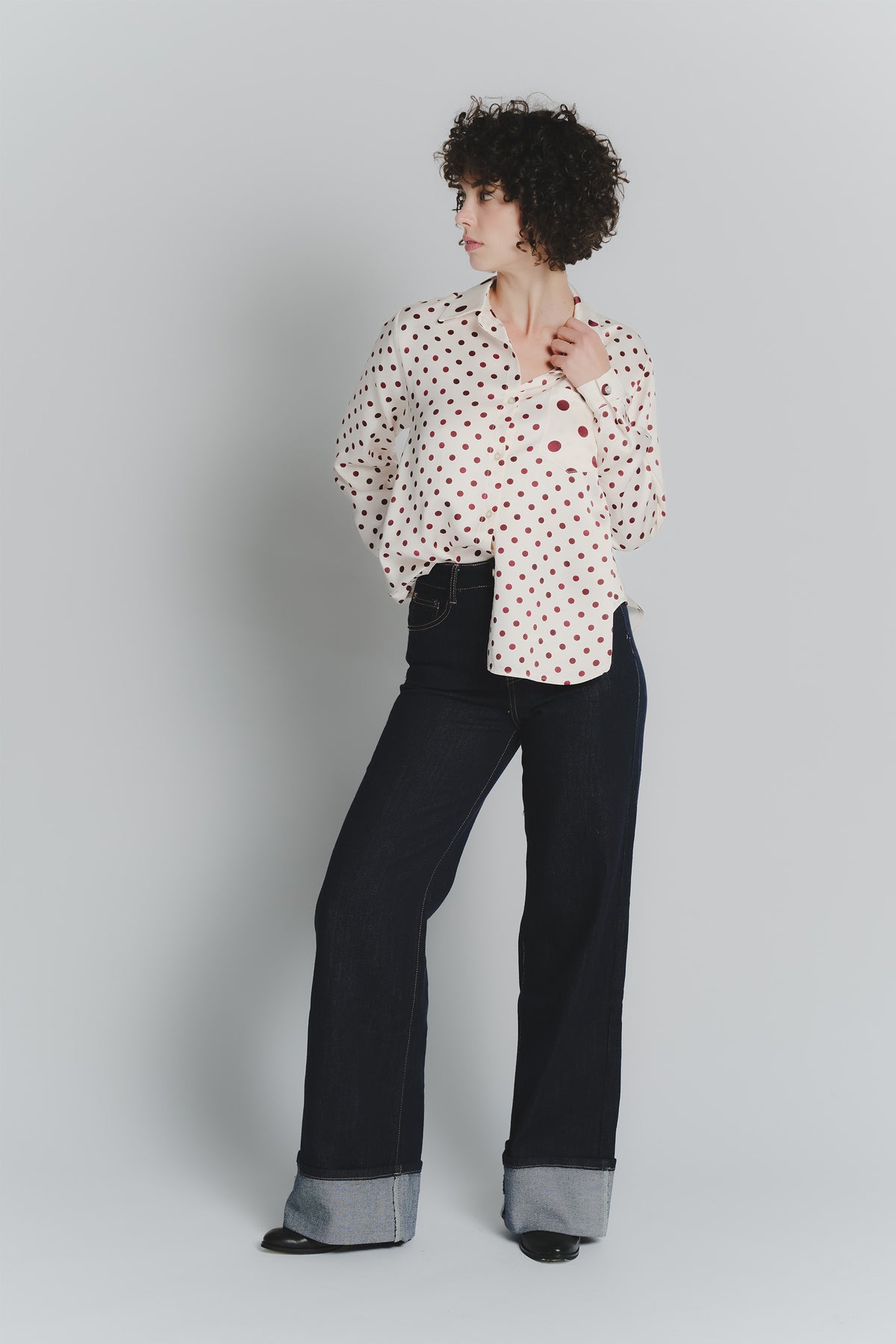 Jeans Donna Wide Leg Blu Scuro woman Barone firenze - 3