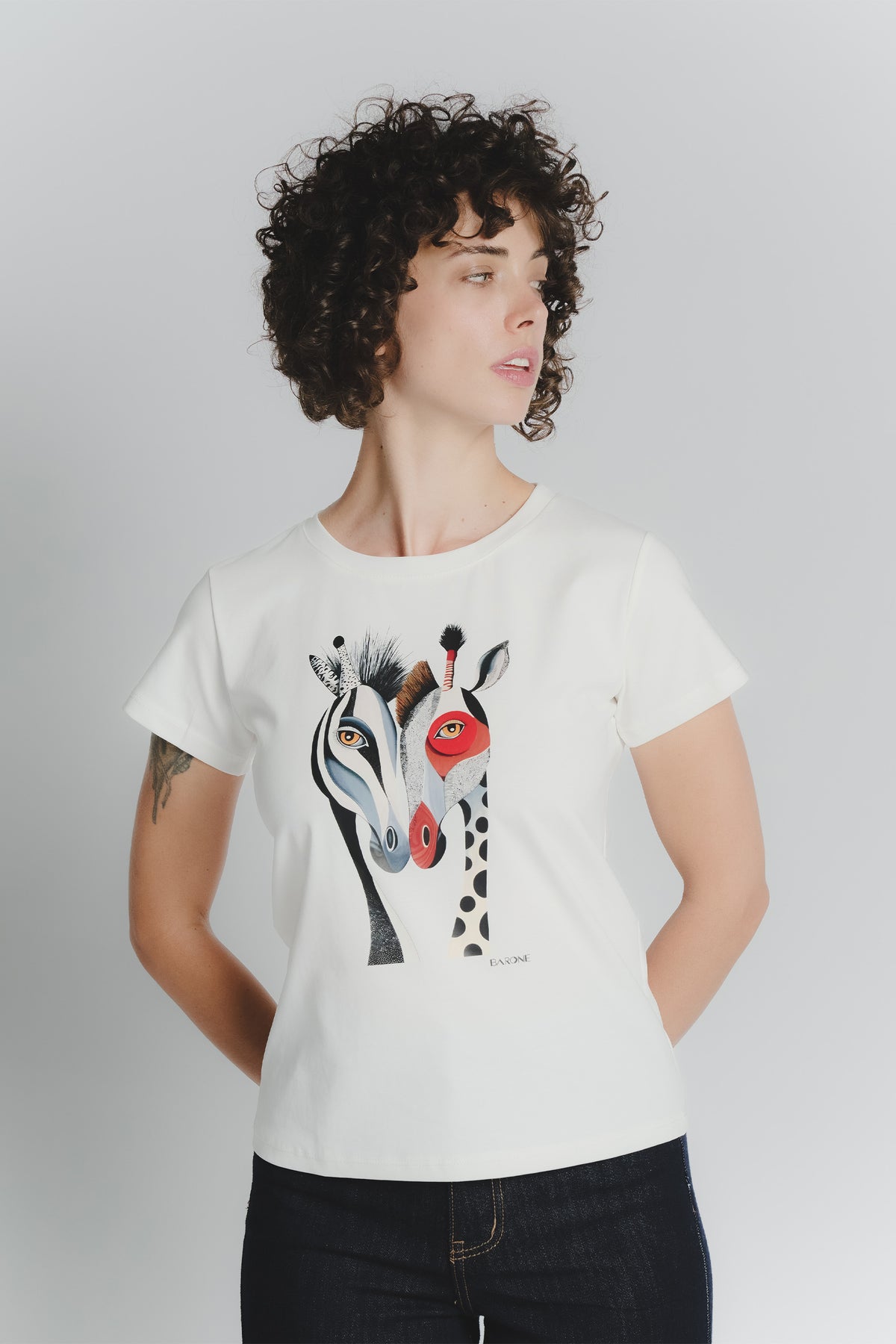 T-shirt Bianca Jungle woman Barone firenze - 1