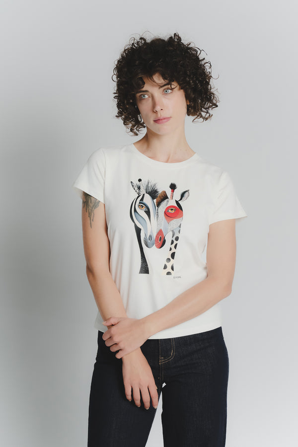 T-shirt Bianca Jungle woman Barone firenze