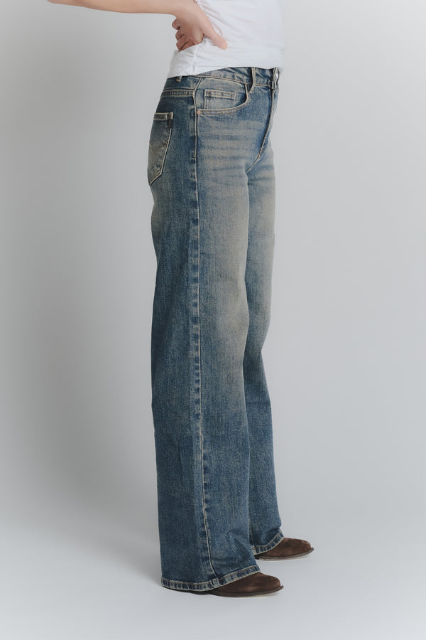 Jeans Donna Wide Leg Vintage Blue woman Barone firenze