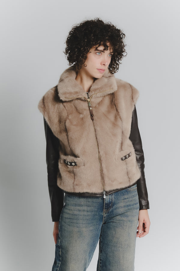 Gilet Melissa Nocciola woman Barone firenze