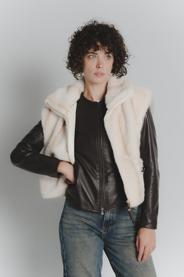 Gilet Melissa Panna woman Barone firenze