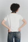 T-shirt Bianca con Foulard a Pois Testa di Moro woman Barone firenze - 2