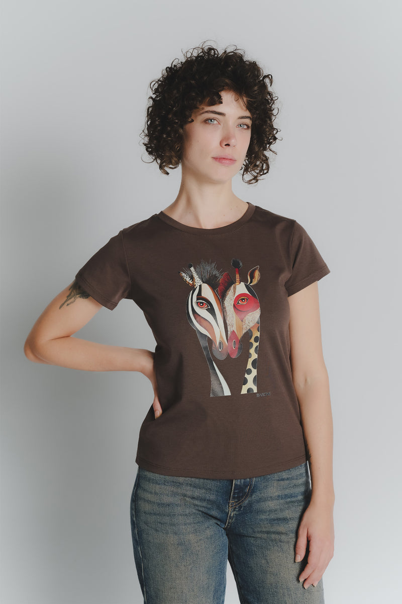 T-shirt Cioccolato Jungle woman Barone firenze - 1
