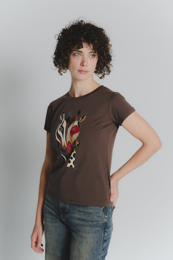 T-shirt Cioccolato Jungle woman Barone firenze
